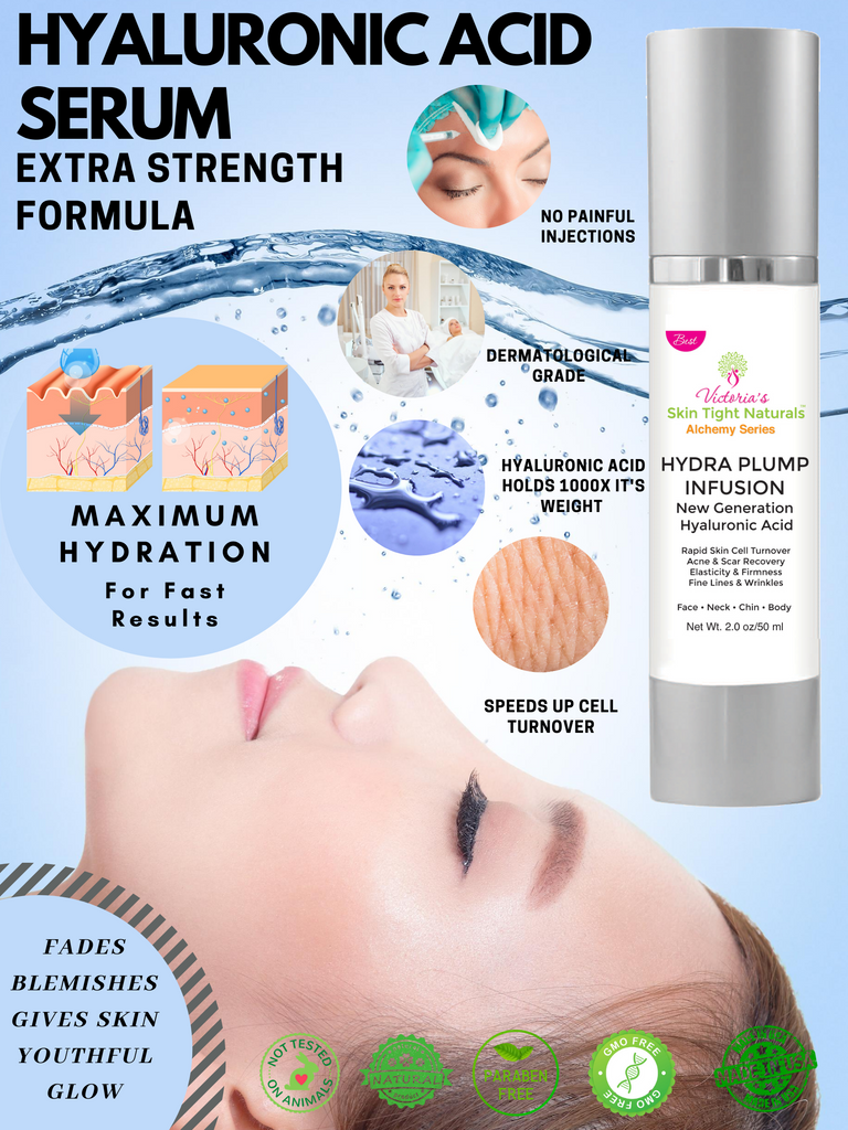 Hyaluronic acid serum fill in fine lines and resuce wrinkles brighten skin